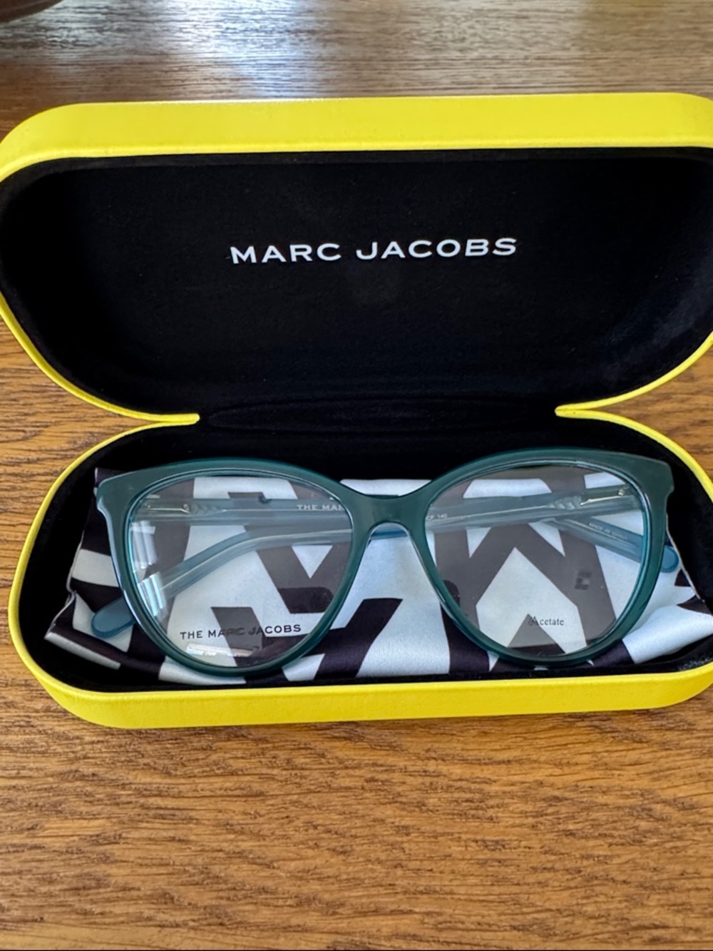 Marc Jacobs Teal Cat-Eye Acetate Glasses